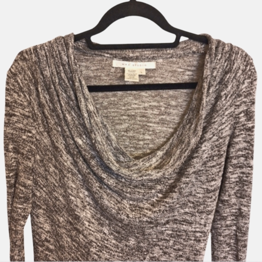 ❤️Max Studio Sweater Dress Size: Large Gray Stretchy Bodycon Fall Winter Knit